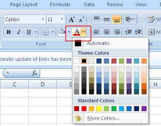 Cara mewarnai huruf di excel